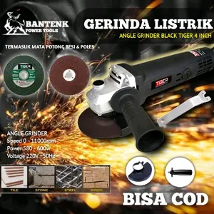 MESIN GERINDA LISTRIK TIGER MIGHTY B6 BLACK GURINDA TANGAN SELEPAN