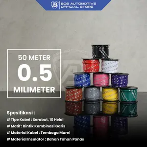 Kabel Bintik 0.5MM x 50M Kabel Otomotif Body Mobil Motor Serabut Tembaga (BOBIN)