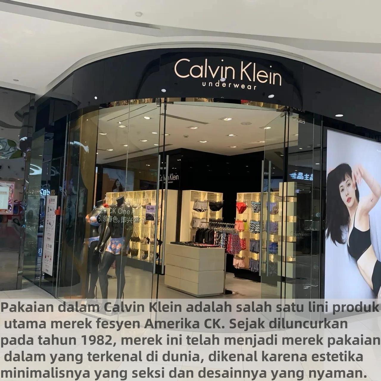 Celana dalam wanita Calvin Klein asli model segitiga katun murni antibakteri bernapas bikini-paket 3 pcs