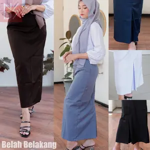 Rok Span Belah Belakang Rempel Kerja Kuliah Sekolah Formal Kantor