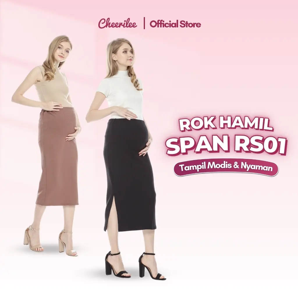 Cheerilee Rok Ibu Hamil Span Kekinian Bahan Knit Premium Maternity Skirt Wanita Bumil Stretch Nyaman Formal Casual RS01