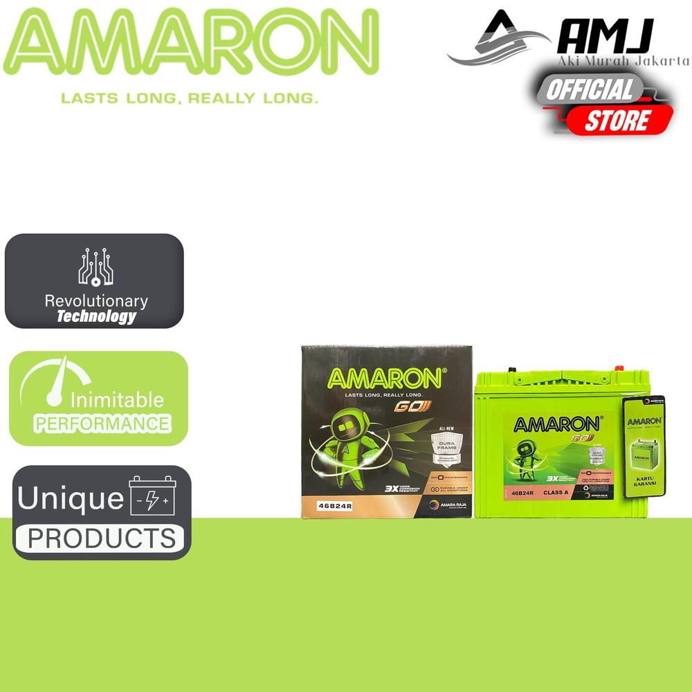 Amaron GO Aki Mobil Suzuki Swift NS60 / 46B24R - 45Ah Aki Kering - GOJEK/GRAB