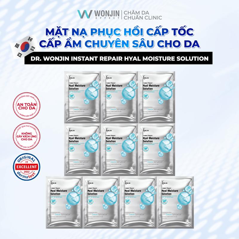 Combo 10 Mặt nạ phục hồi cấp tốc cấp ẩm chuyên sâu cho da DR. WONJIN INSTANT REPAIR HYAL MOISTURE SOLUTION 30g x10 B3 IN