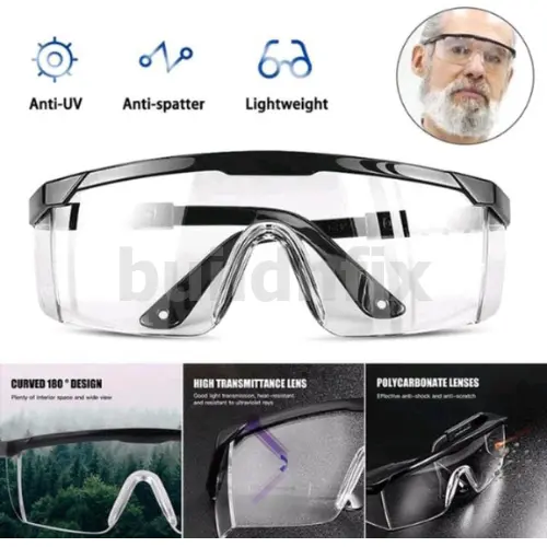 1 DUS (12 PCS) SAFETY GLASSES / KACAMATA PELINDUNG / KACAMATA FASHION BENING DAN HITAM TERAWANG 0