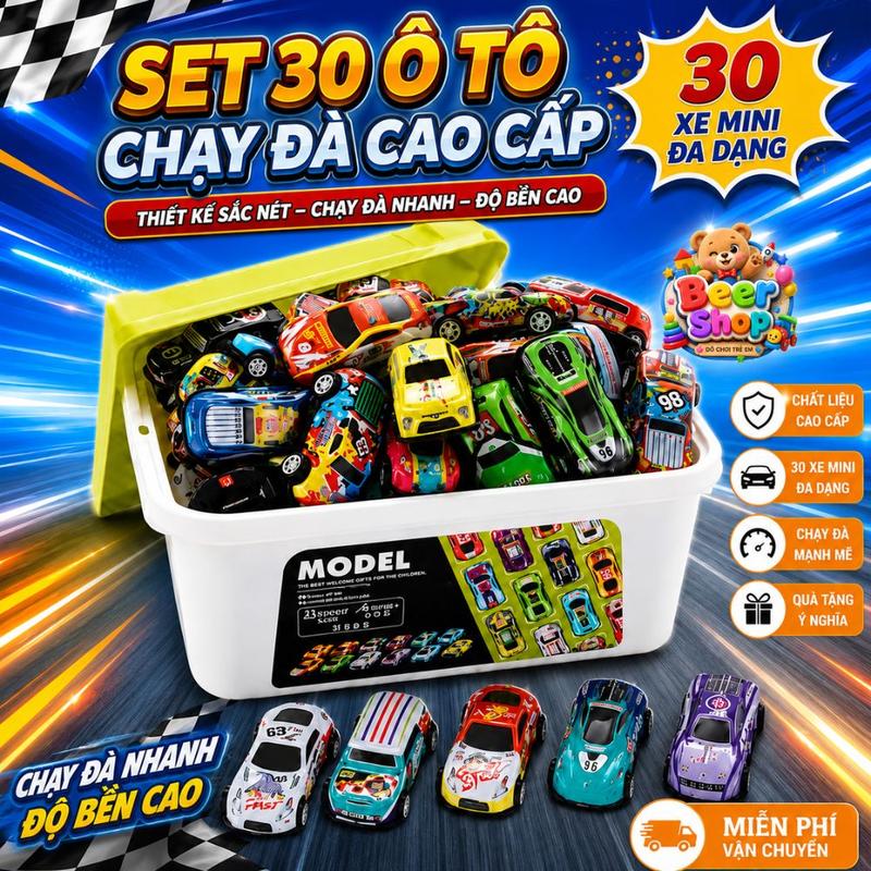 (HOT TREND) Thùng 30 xe ô tô đồ chơi hợp kim, xe ô tô đồ chơi cho bé trai, ô tô con hợp kim chạy đà kèm hộp đựng, bộ đồ chơi sét 30 chi tiết xe mô hình, thùng xe ô tô đồ chơi an toàn, bền đẹp, hộp xe ô tô đồ chơi mini cho bé trai