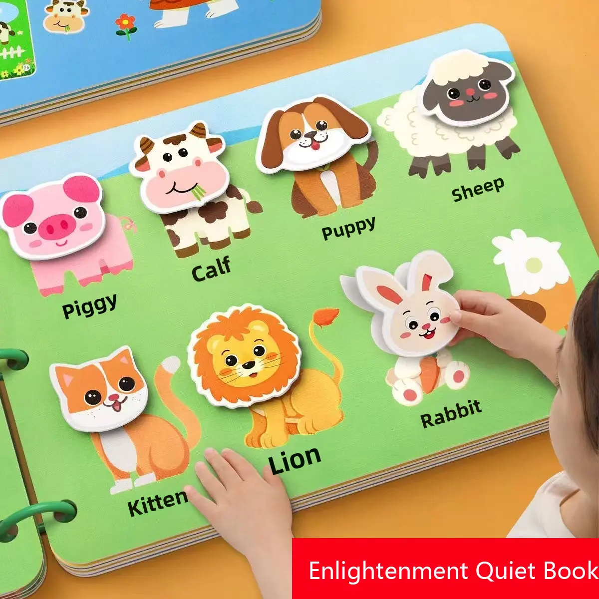 Sách xé, đồ chơi xếp hình giáo dục sớm, sách yên tĩnh Khai Sáng, đồ chơi xếp hình, rèn luyện tư duy logic và nhận thức, bao gồm thẻ Toy