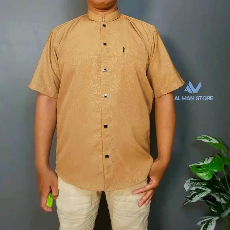 baju koko lengan pendek pria kemko sultan atasan pria muslim emboss 4