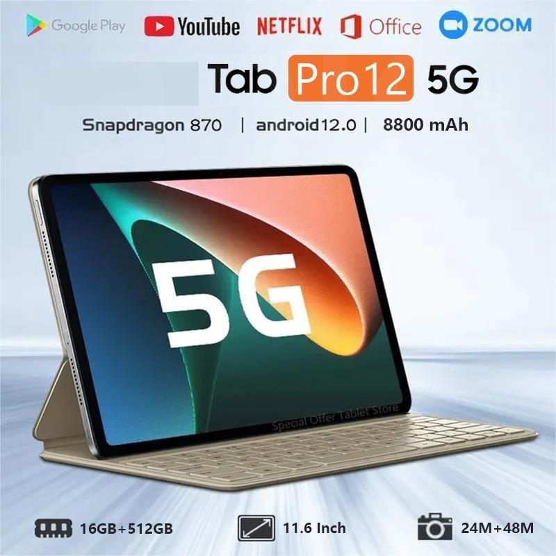 Tablet Murah Baru 12 Inci (RAM16GB+ROM512GB) Tab Pro12 Tablet Layar HD ...