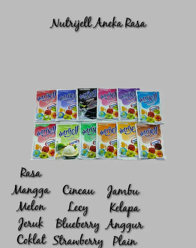 Isi 10gram Tepung Agar Jelly Powder NUTRIJELL Nutrijel Aneka Rasa Jeruk Coklat Blueberry Leci 0
