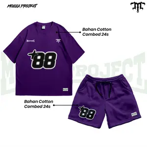 Mozzaproject Blundling One Set Oversized dan Celana Pendek Bahan Cotton Combed 24s EightyEight Star
