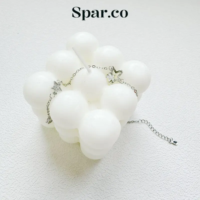 Spar.co Gelang Silver Model Rantai Dengan Charm Bintang - Chain Bracelets Gelang Silver Model Rantai Dengan Charm Bintang Mutiara Diamond SP-AAD1174 5