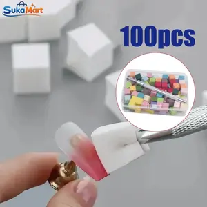 Spon Kuku Ombre 100PCS/Set Spons Persegi Gradasi Untuk Nail Art Sponge Tapping Claw Penjepit Spons Dan Manicure