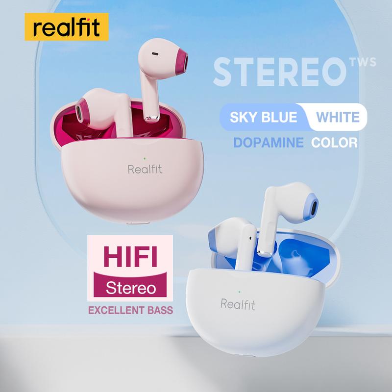 Realfit F2 TWS Bluetooth Earphone HIFI Quality True Wireless Earbuds with Mic BT5.3 Superb Bass 25H Batttery Life 0