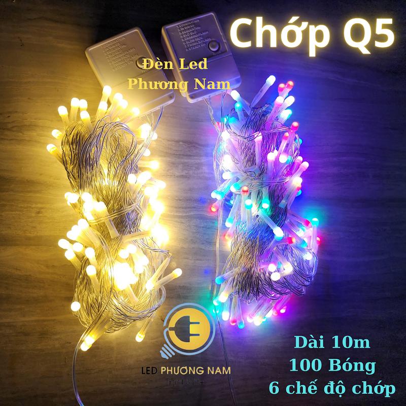 Dây đèn LED chớp 10m 100 bóng tròn trang trí Noel Tết siêu sáng tiết kiệm điện…
