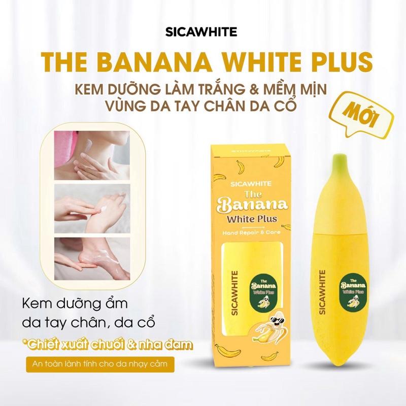   H85  - Kem Dưỡng Da Tay THE BANANA WHITE PLUS - Sữa Dưỡng Ẩm Làm Trắng Và Mềm Mịn Da Bàn Tay Da Bàn Chân Nứt Gót Chân Da Cổ Khô Sần Nếp Nhăn Cổ - 50g 