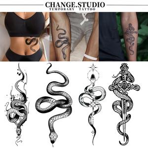 รอยสักชั่วคราว ชุดงู ติดทนนาน 15 วัน กันน้ำและทนต่อการสึกหรอ สติ๊กเกอร์รอยสัก