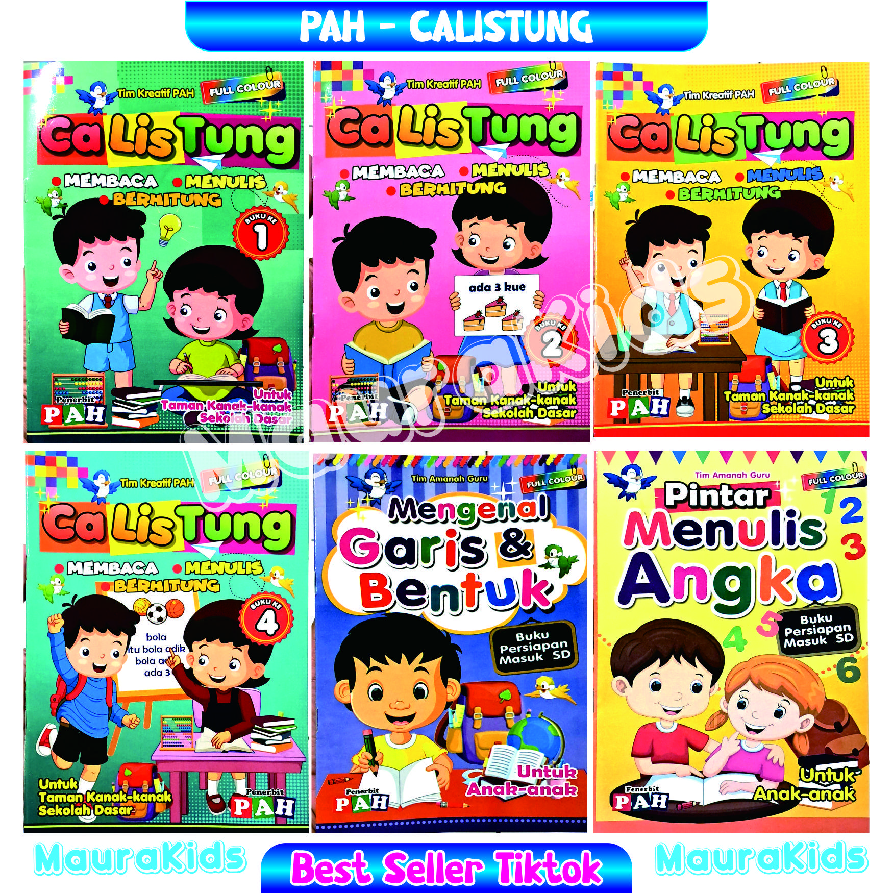 PAH CALISTUNG 1,2,3,4 Garis Bentuk dan Mengenal Angka