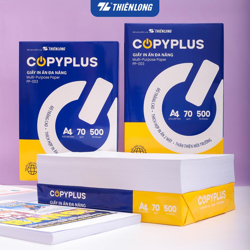  Giấy in A4 70 gsm Thiên Long Copy Plus PP-003  500 tờ  - Chất lượng cao giấy A4 trắng đều màu in ấn tốt 