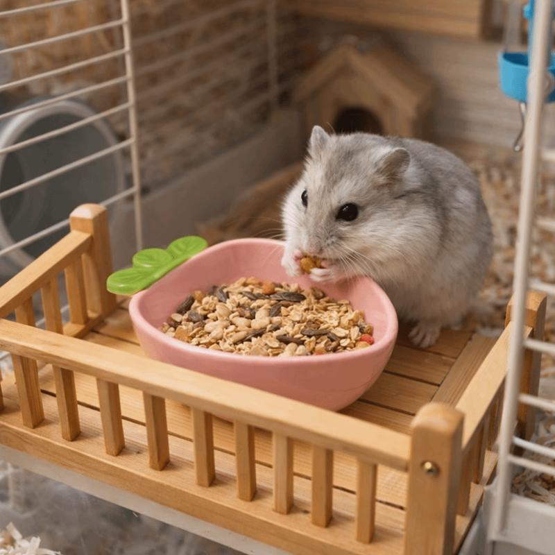 Đĩa đựng thức ăn Gốm sứ Bát thức ăn cho chuột hamster Hình Cà Rốt Chống tràn…