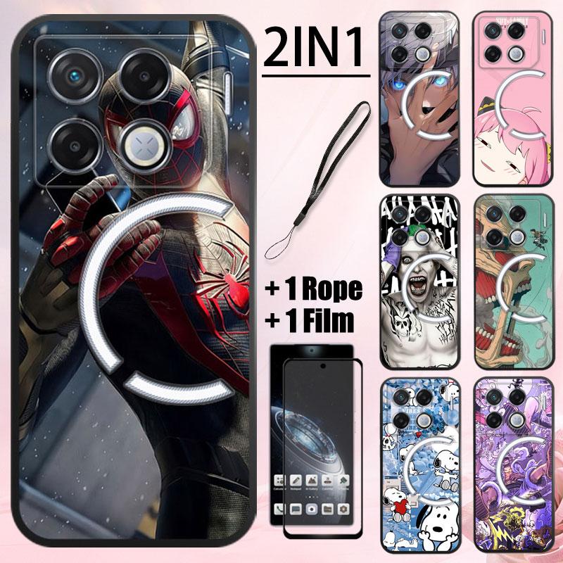 เคสโทรศัพท์ 2 in 1 สำหรับ Infinix GT 20 Pro/X6871 วัสดุซิลิโคนนิ่ม พร้อมฟิล์มกันรอยเซรามิก