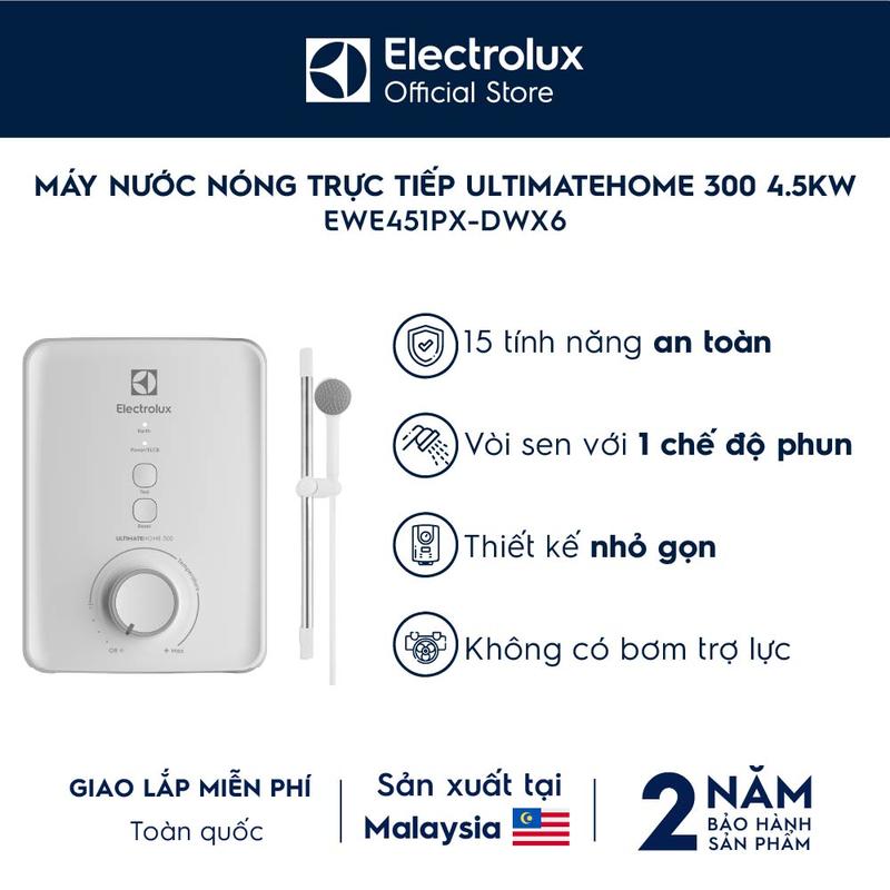 Máy nước nóng trực tiếp Electrolux EWE451PX-DWX6 4500W siêu nhỏ gọn - Giao lắp 0Đ