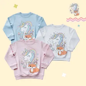 sweater crewneck anak unicorn usia 3-8 tahun