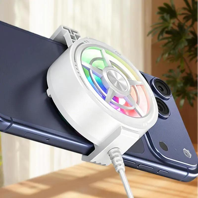 Clip trên điện thoại Cooler Fan đa kịch bản sử dụng RGB ánh sáng USB powered…