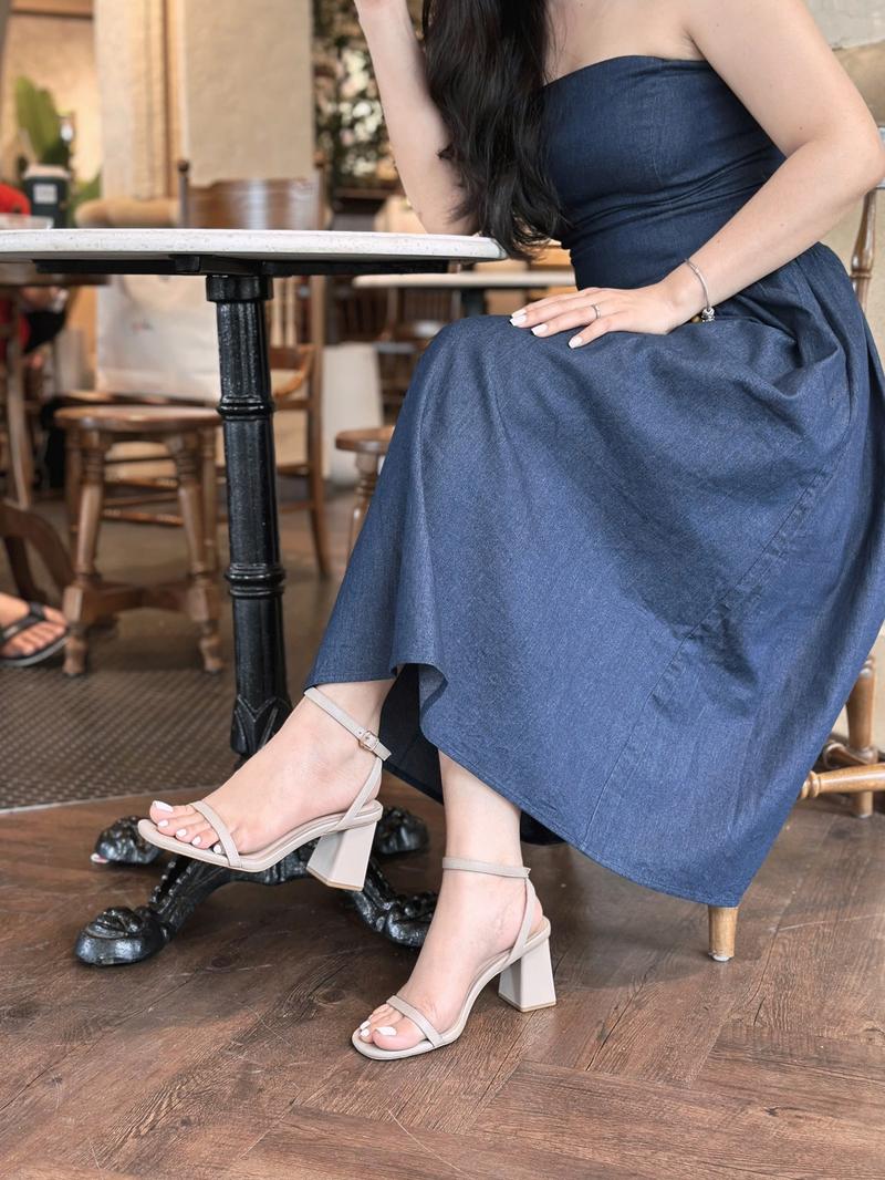 Product Introduction of [Form nhỏ tăng size] Giày Sandal Gót Vuông 7P Quai Ngang Dây Mảnh HADU M7119 Da Vân Cao Cấp, Bảo Hành 12T DéP Nữ Shoes 28