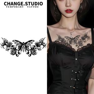 Hình Xăm Tạm Thời, Thiết Kế Hình Xăm Phối Bướm, Ngực Và Lưng, Kéo Dài Trong 15 Ngày, Không Thấm Nước, Không Lo Bị Ma Sát, Miếng Dán Hình Xăm