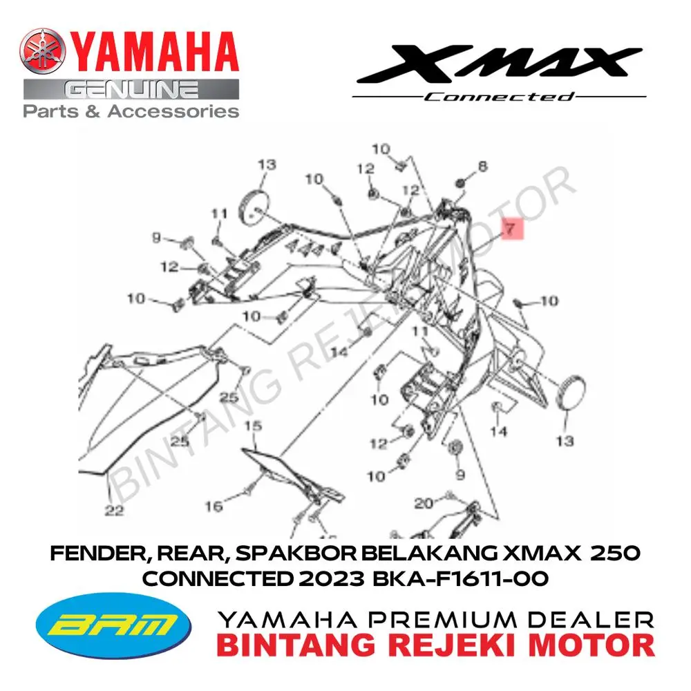 FENDER, REAR, SPAK R BELAKANG MA 250 CONNECTED 2023 BKA-F1611-00