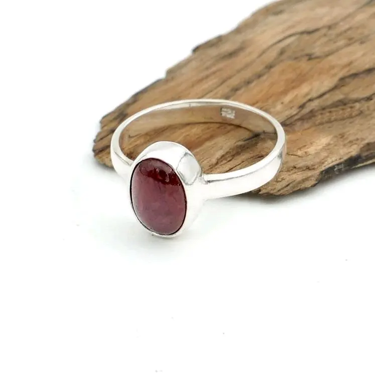 Cincin Wanita Ruby Mozambique Perak Asli 925 Mozalia 5