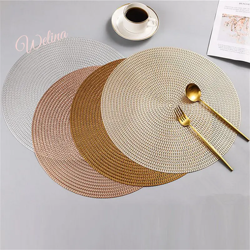 TATAKAN PIRING MEJA MAKAN PLACEMAT BULAT ESTETIK MEWAH PVC HIGH QUALITY 1