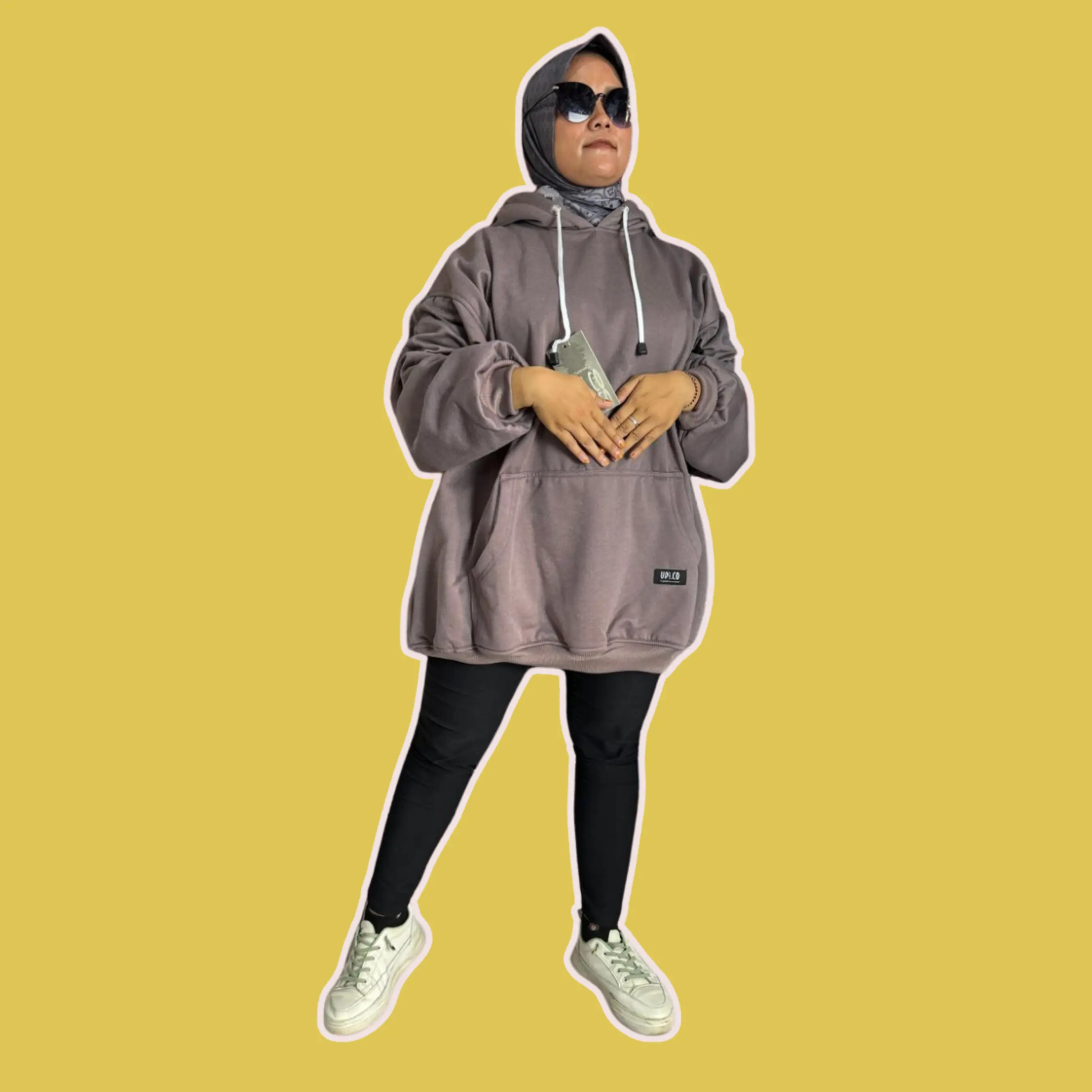 Up!.co Hoodie Polos Oversize Fleece Tebal Pria Wanita Sweater Basic