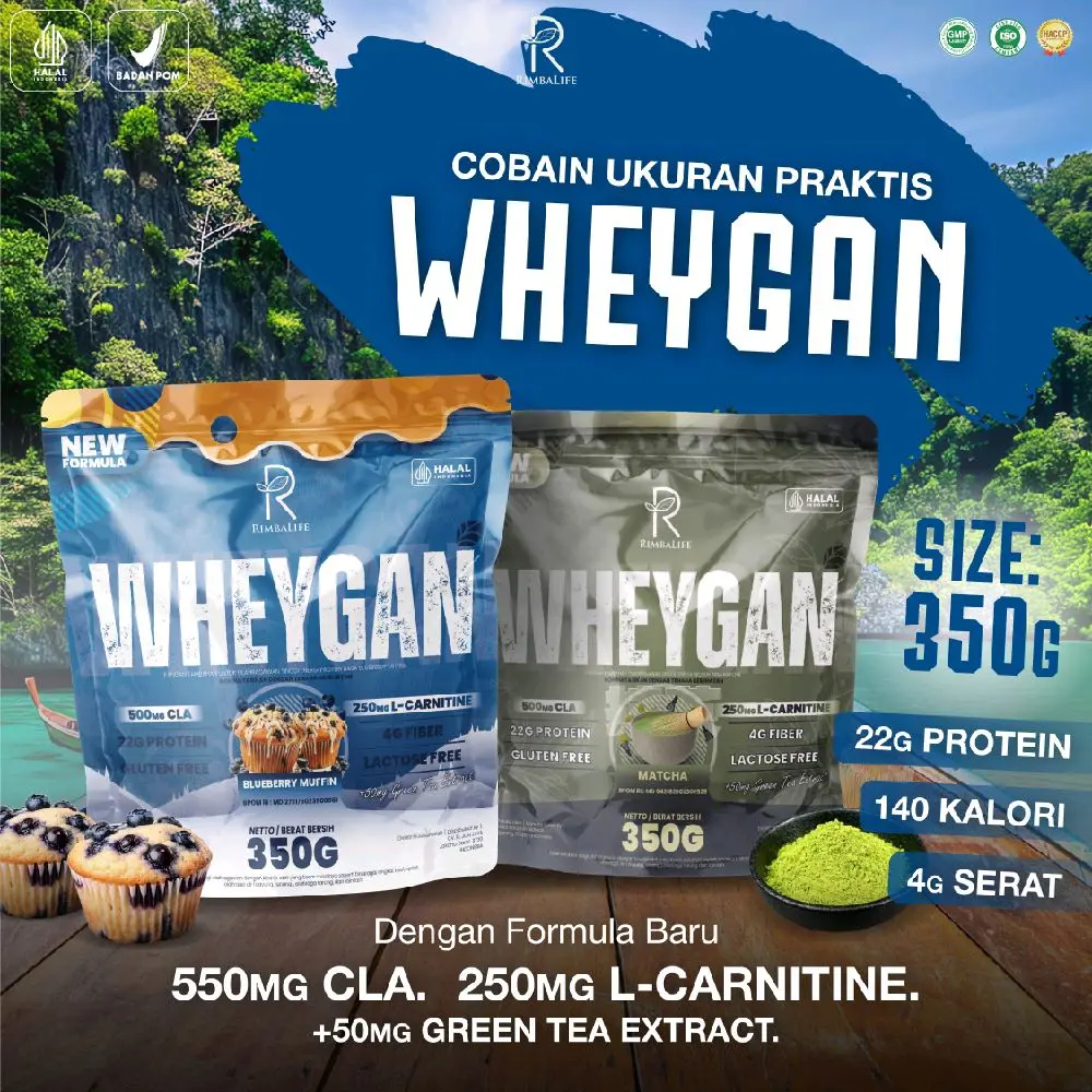 Rimbalife Wheygan protein 350gram Halal Bpom