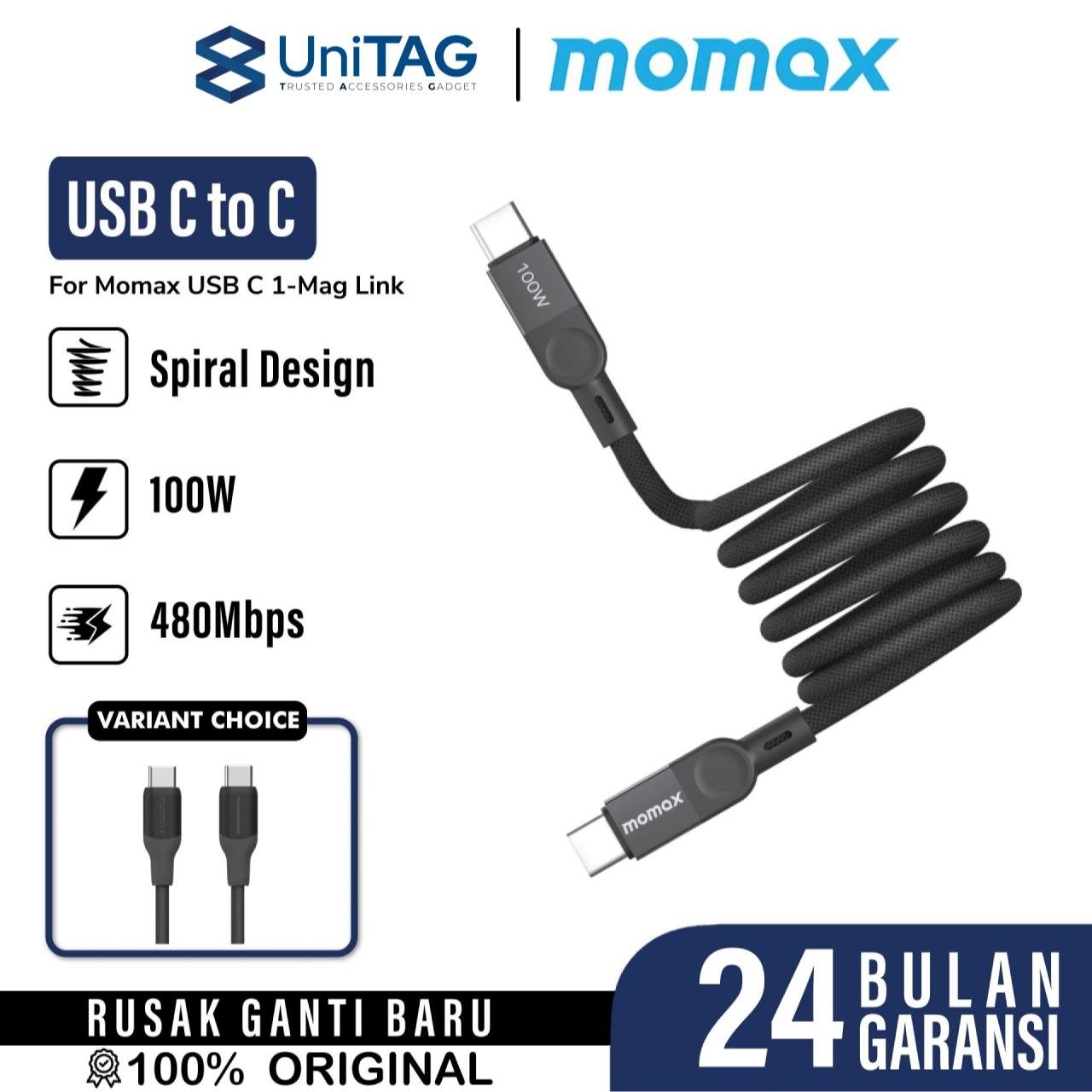 Momax Kabel Charger USB C - USB C 100W 1-Link Flow 2m - Black DC25D