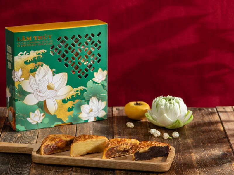  Mã Mới - Hộp 4 bánh nướng trung thu Lâm Thủy kèm túi xách - 2 mặn 2 ngọt 