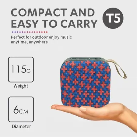 Hijau Army Speaker Bluetooth Portable T5 Wireless Speaker Termura SPEAKER T5 SUPER BASS Wireless box music Kotak Portable Mini Support USB Micro SD full Bass Merah  Hitam Handphone Subwoofer Speker 5