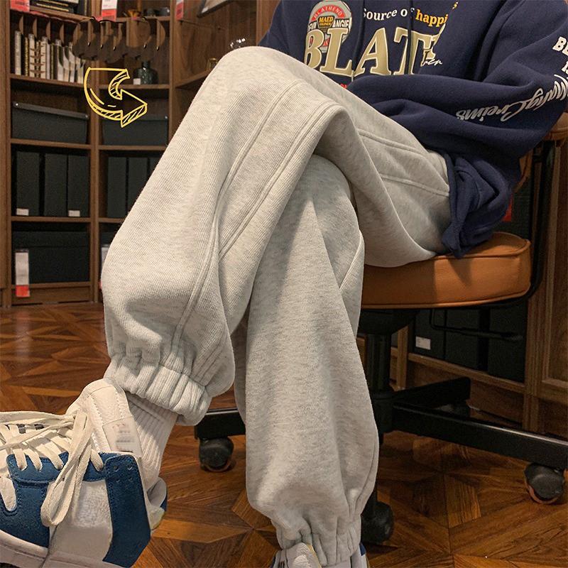 Quần Ống Rộng Dáng Suông Unisex Hai Sọc Kẻ Quần Jogger Thể Thao Nam Nữ Vải Nỉ Cotton dày Hotrend Phong Cách Hàn Quốc Sport