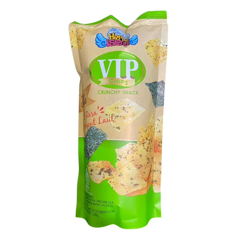 TERLARIS VIP CHIPS keripik kentang Crunchy Snack 28 gr Isi 10 pcs Rasa Rumput Laut Sapi Panggang 2