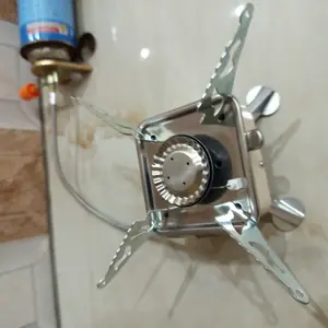 Kompor Camping Lipat Kovar Mini 003-5 Portable Outdoor Stove Tanpa Selang Api Biru 2800W Anti Lengket Hemat Tabung Untuk Camping Hiking & Piknik