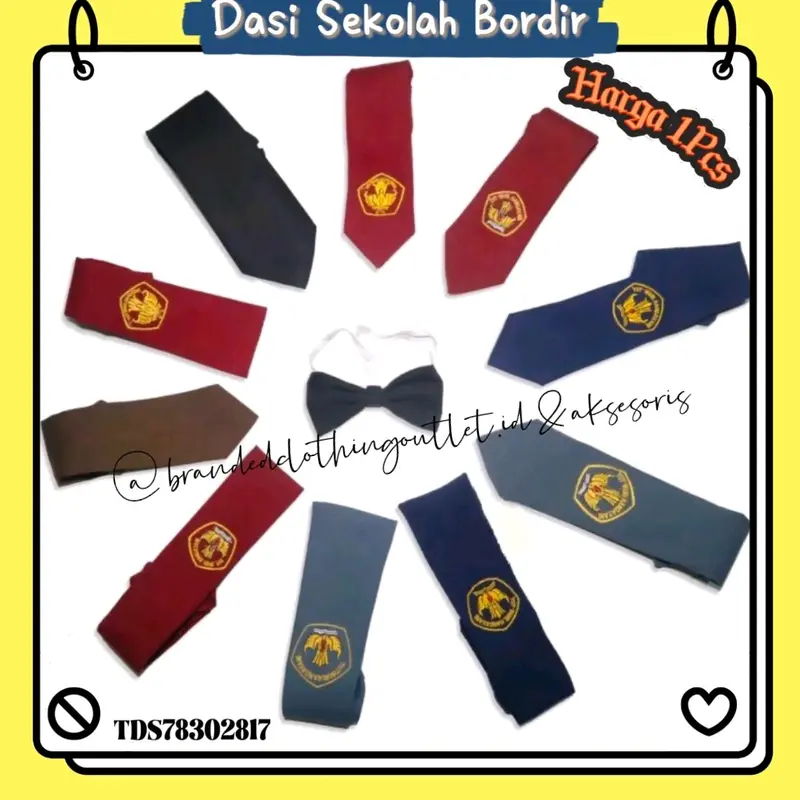 DASI SEKOLAH BORDIR SD SMP SMA / SERAGAM SEKOLAH / DASI POLOS HITAM BIRU ABU COKLAT / DASI BORDIR PEREMPUAN LAKI LAKI / DASI SEKOLAH CEWEK COWOK / DASI SEKOLAH SD SMP SMA PRAMUKA | TSD78302817 0