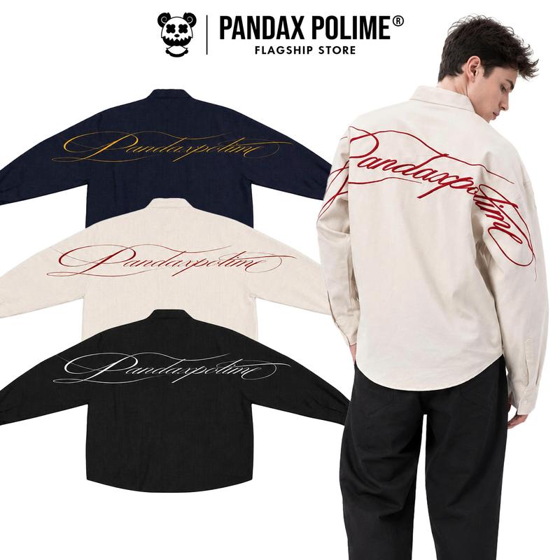 Áo sơ mi clean fit linen thêu nổi 3d cargo shirt unisex local brand form rộng big size cặp đôi nam nữ px pandax polime