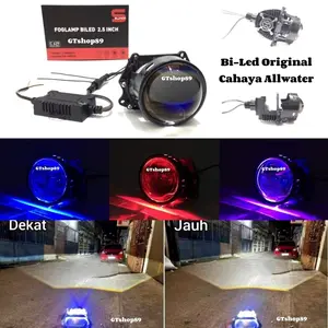 ￼Projector Biled Premium 2,5 Inc Blue Lens C 629 High Low Plus Kipas Pendingin Dan Devil Eye