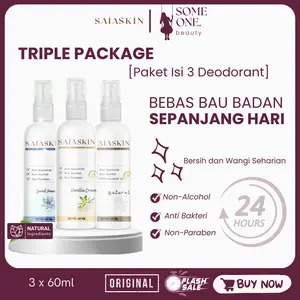 [DAPAT 3] SAIASKIN NATURAL DEODORANT SPRAY 60ml - Deodorant penghilang bau badan 100% ORIGINAL BPOM DEODORANT AROMA PARFUM