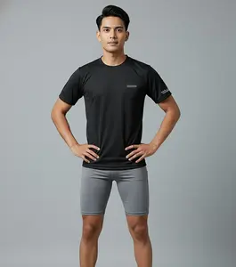 Zou9 Kaos Olahraga Pria T-Shirt Dryfit Basic Lengan Pendek Baju Running Sport Gym Fitness