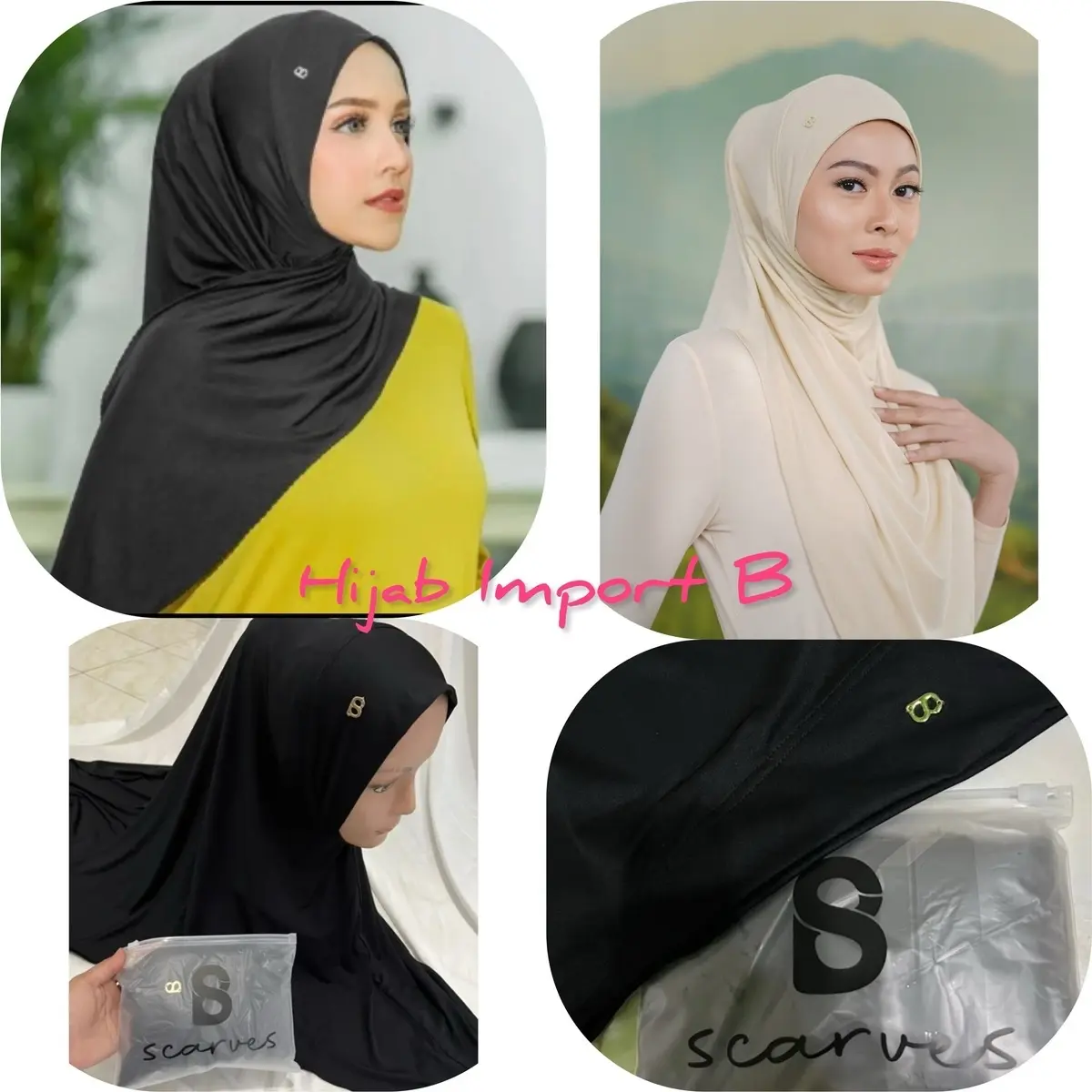 Hijab Bergo Button divec hijab premium import reafy di Bhadshopbutik