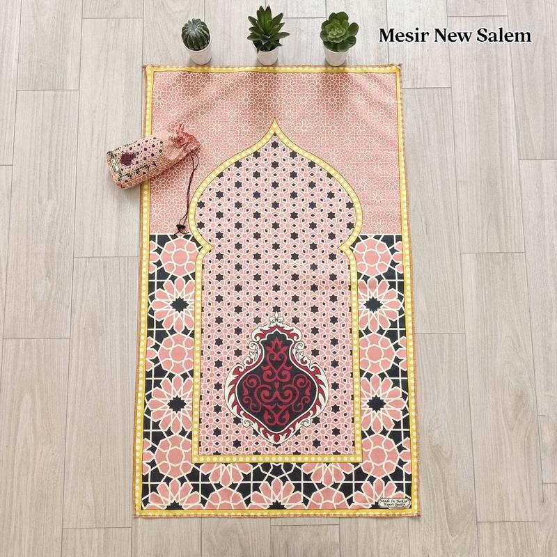 Sajadah Travel Jumbo Motif - Silky Polyester - 105 x 60 cm - Kantong SeruT - Muslim Turki  Pouch Umroh 4
