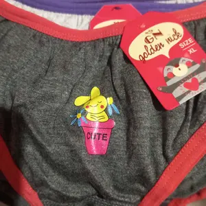 3,6,12Pcs CD Celana Dalam Anak Perempuan Golden Nick Gelap 045