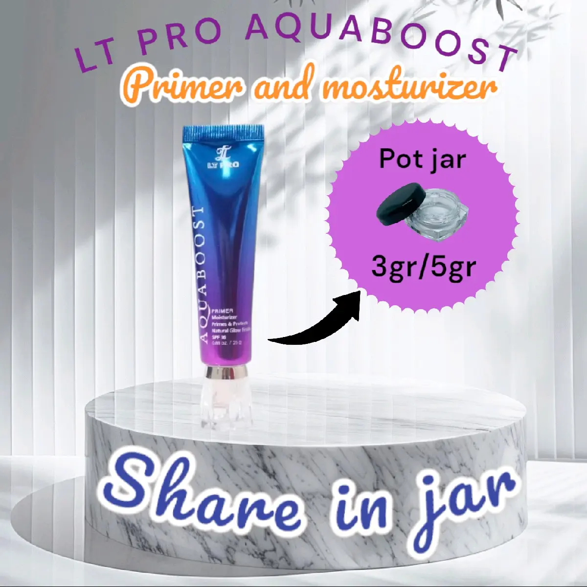 LT PRO Aquaboost primer share in jar #LT Pro primer makeup