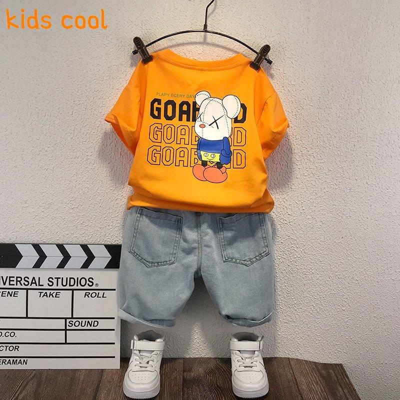 Áo Thun Ngắn Tay Thoáng Khí Cho Trẻ Em Và Bé Trai, Áo In Hình Hoạt Hình Mới, 100% Cotton, Mùa Hè 1